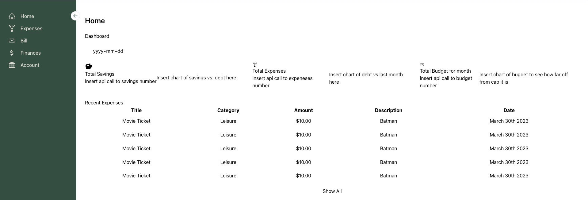 An image of the Personal Finance Manager project.